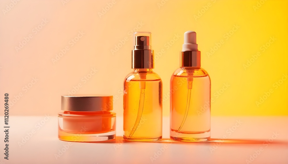 set of cosmetic bottles set of cosmetic bottles