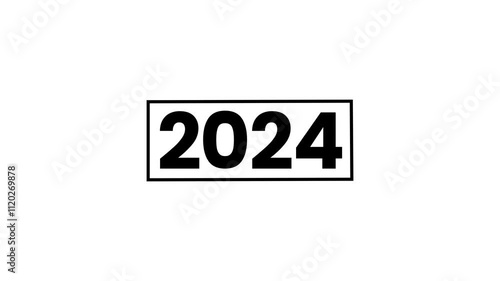 2024 simple text animation black color with white background