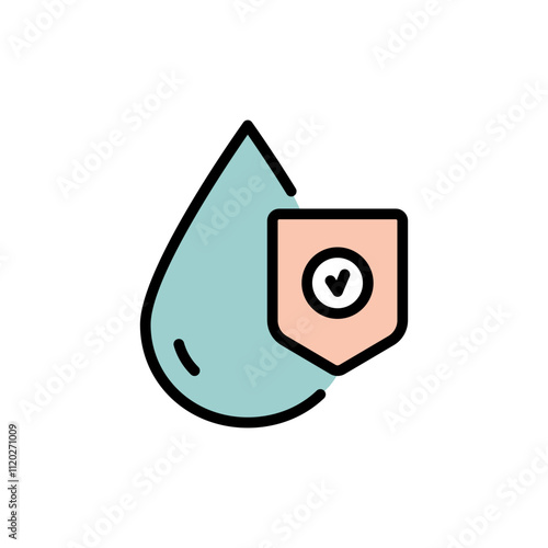 Filtration and purification water icon. Osmosis and desalination. Potable water. Simple sign of filter water vector icons for web design isolated on white background.
