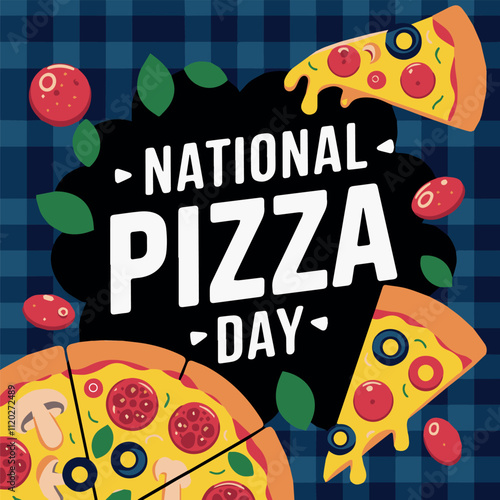 national pizza day, card, vector