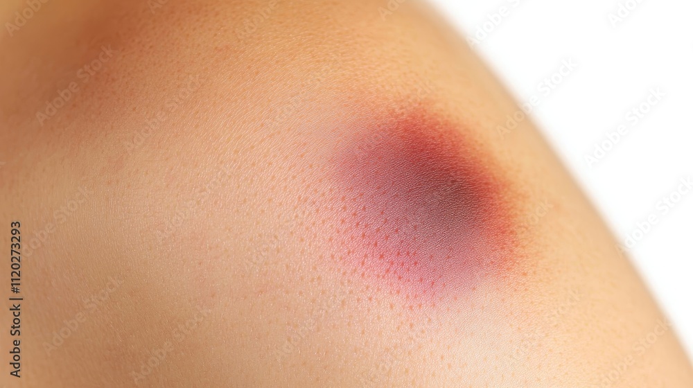 Fototapeta premium A purple bruise on a person's arm