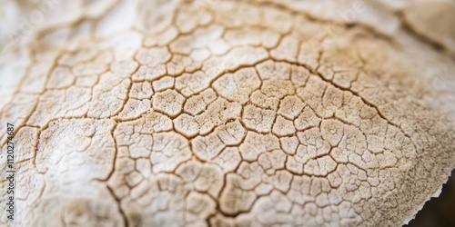 rough firm mushroom surface or armadillo skin beige organic texture on blurred background photo