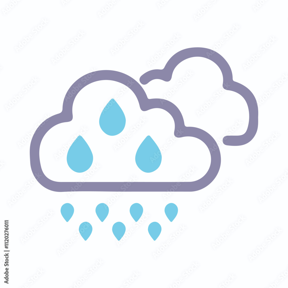 Obraz premium Cloud computing icon. Line, glyph and filled outline colorful version, abstract