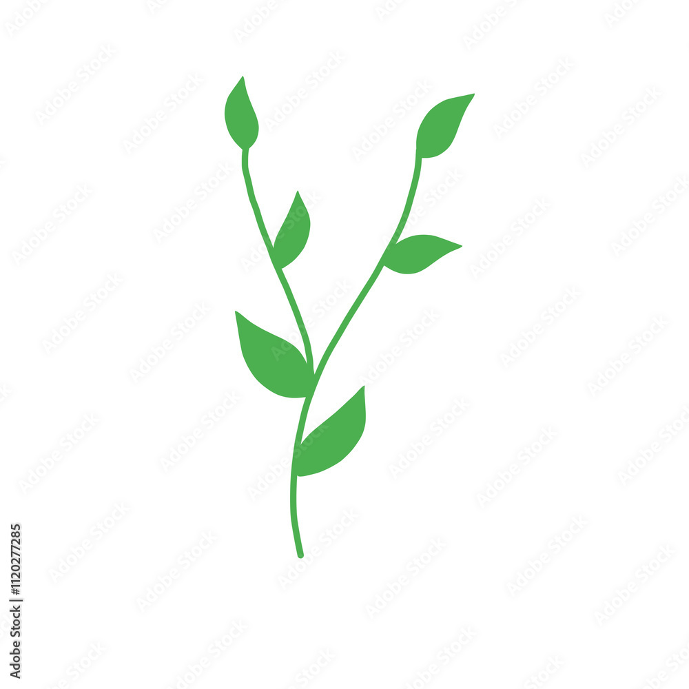 Obraz premium Branch with leaves illustration art