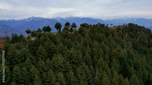 Beautiful aerial view of Balasore Top mountains in Swat Valley Pakistan
 photo