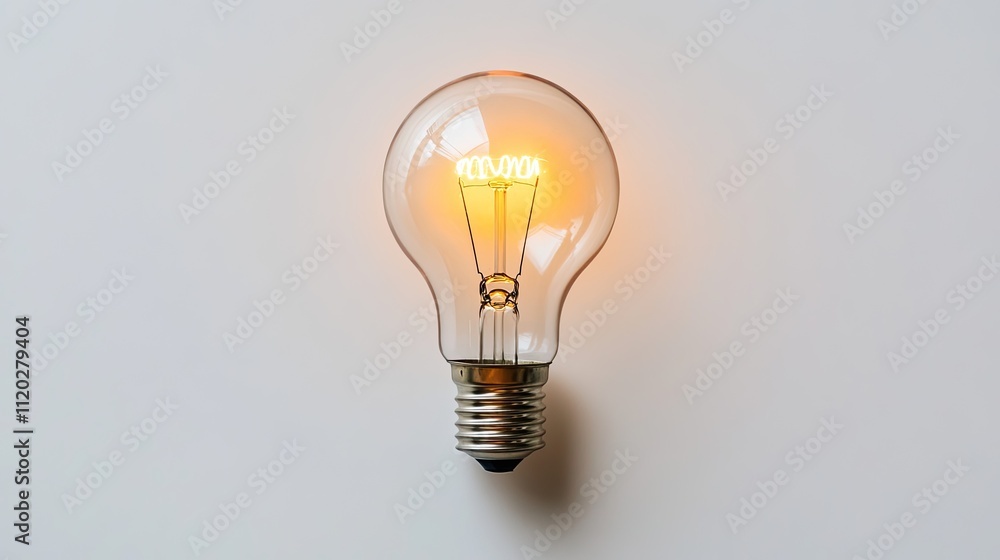 A symbolic light bulb, outlined in simple lines, glowing with innovative energy for 2025, set on a plain white backdrop for a modern, clean look. A symbolic light bulb, outlined in simple lines, glowing with innovative energy for 2025, set on a plain white backdrop for a modern, clean look.