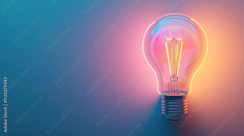 A symbolic light bulb, outlined in simple lines, glowing with innovative energy for 2025, set on a plain white backdrop for a modern, clean look. A symbolic light bulb, outlined in simple lines, glowing with innovative energy for 2025, set on a plain white backdrop for a modern, clean look.