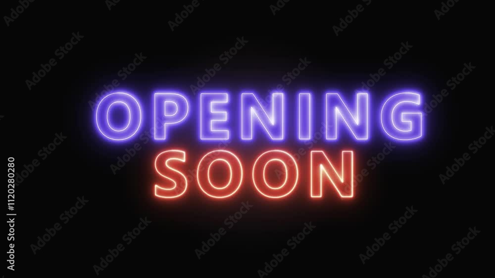 Opening Soon Neon Style neon style effect animation, Loop Animation Grand Opening Text Animation Opening Soon Neon Style neon style effect animation, Loop Animation Grand Opening Text Animation