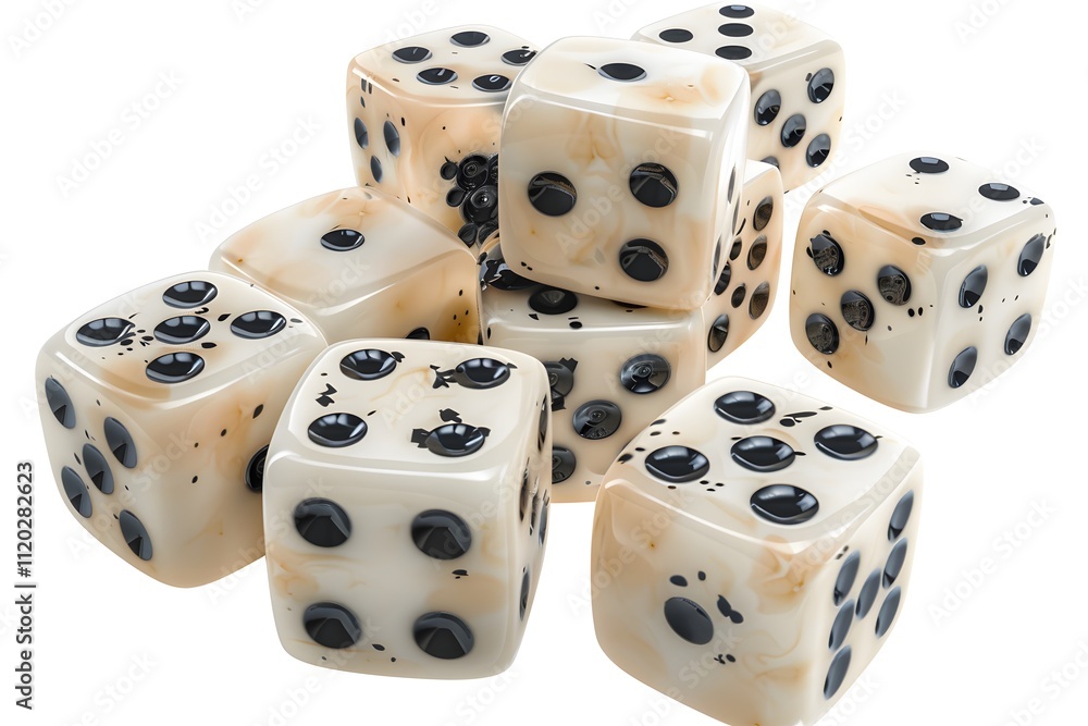 A Colorful Collection of Dice Piled Together A Colorful Collection of Dice Piled Together