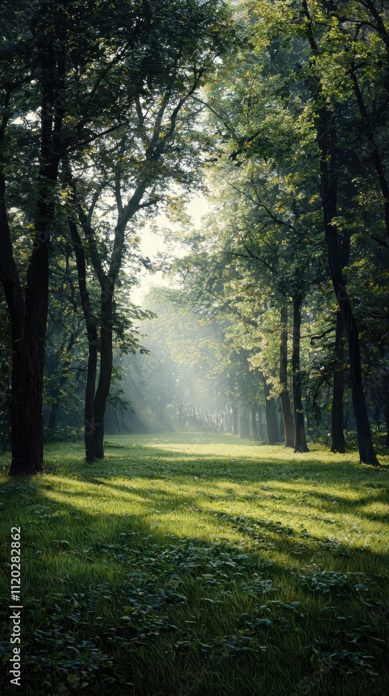 A forest with trees and grass A forest with trees and grass