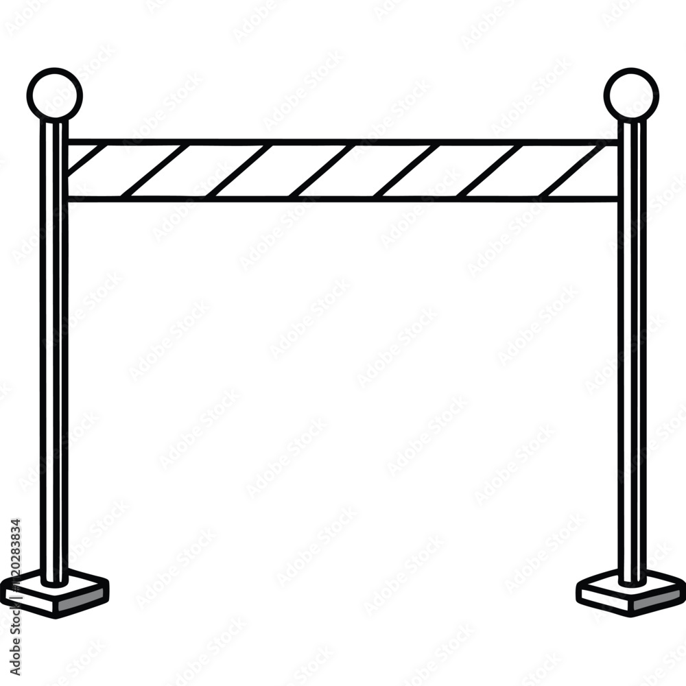 Obraz premium Metal safety barrier vector illustration isolated on white background