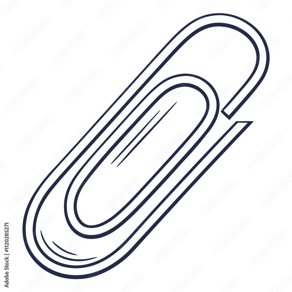 Paperclip line icon isolated on white background Paperclip line icon isolated on white background