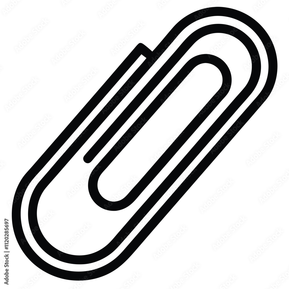 Paperclip line icon isolated on white background Paperclip line icon isolated on white background