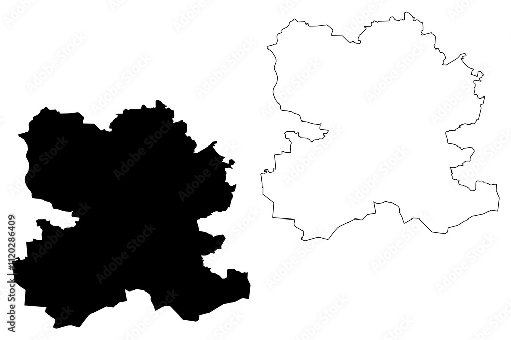 Naklejka premium Bauska Municipality (Republic of Latvia, Administrative divisions of Latvia, Municipalities and their territorial units) map vector illustration, scribble sketch Bauska map