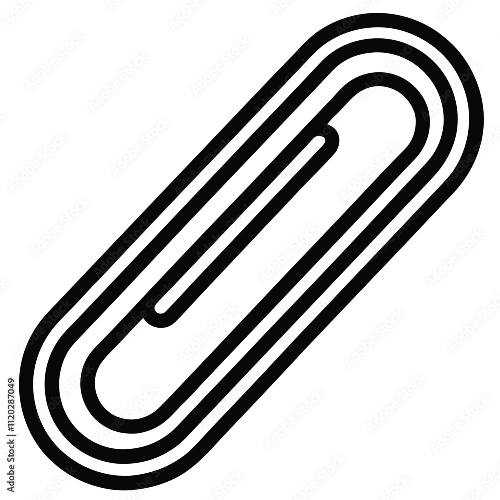 Paperclip line icon isolated on white background Paperclip line icon isolated on white background