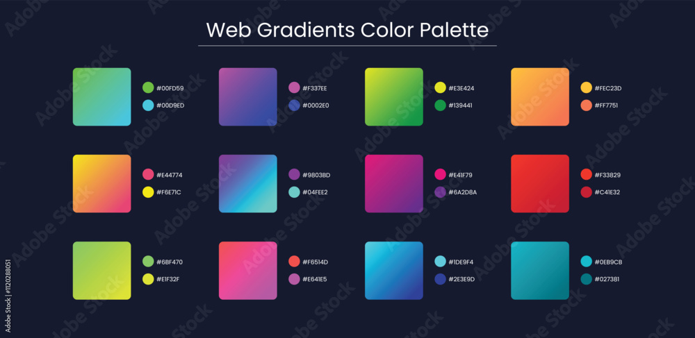 Gradient Colour, Color Palette, Swatches in RGB, HEX Colors, Paint ...