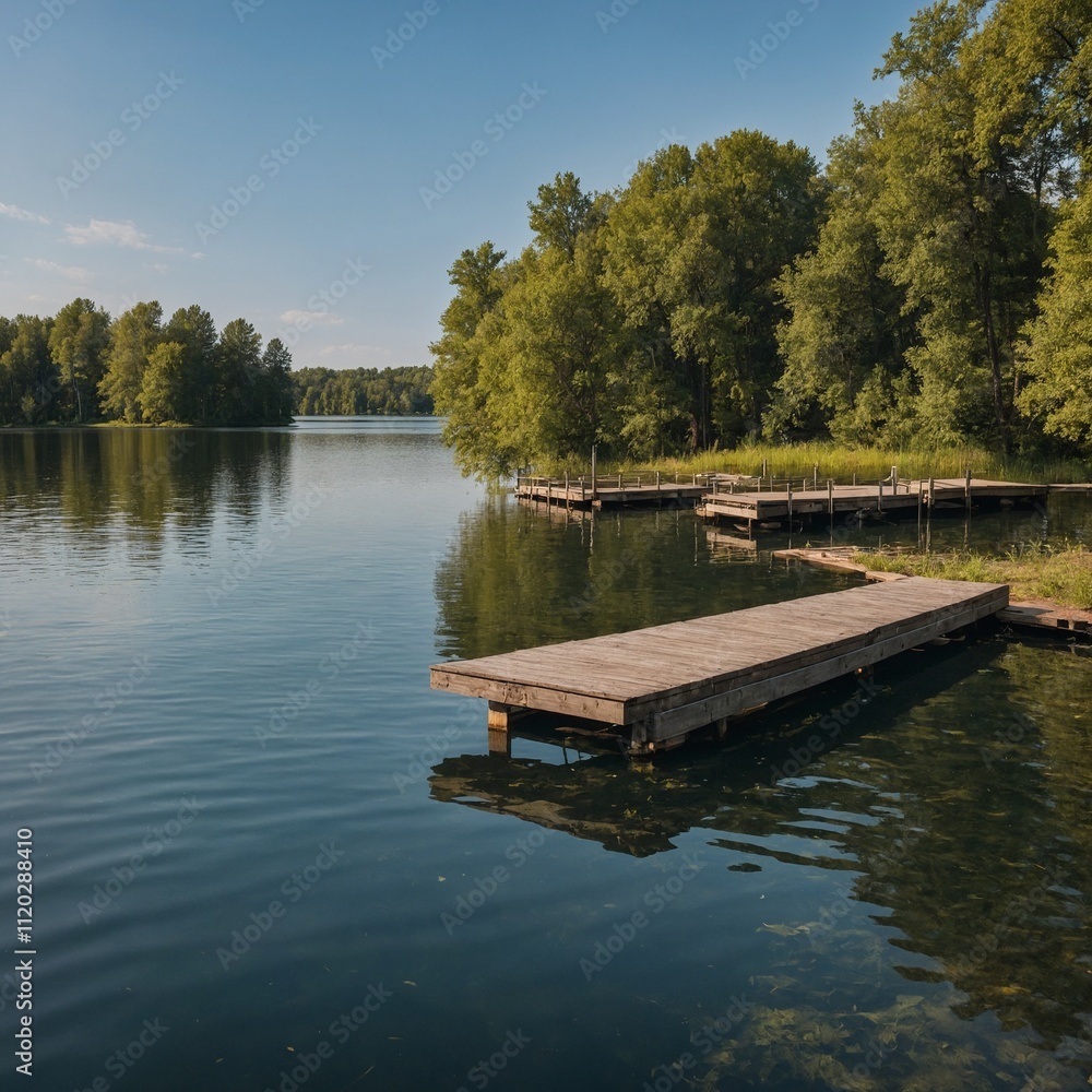A park with a floating dock on the lake, perfect for fishing or relaxing.
A park with a floating dock on the lake, perfect for fishing or relaxing.
