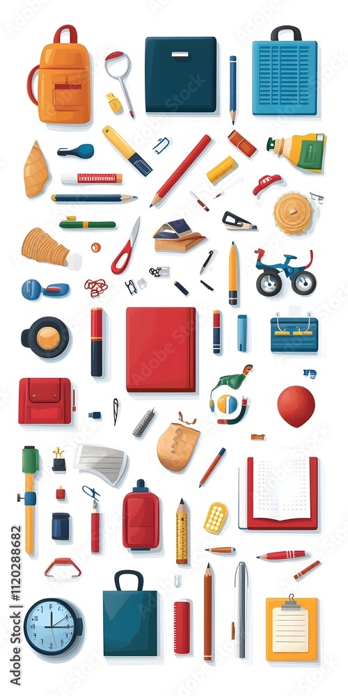 Theme: Study, Teaching, Education, School, Icon Set, Shapes, Objects, Colorful, on White Background, Abstract Image, Texture, Pattern Background, Wallpaper, Cover and Screen of Smartphone, PC, Laptop, Theme: Study, Teaching, Education, School, Icon Set, Shapes, Objects, Colorful, on White Background, Abstract Image, Texture, Pattern Background, Wallpaper, Cover and Screen of Smartphone, PC, Laptop,