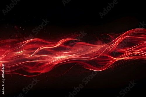 Dynamic Red Waves on a Dark Background
