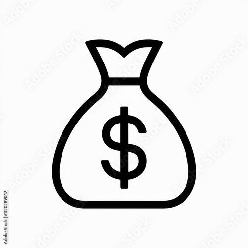 money bag icon,vector illustration. Flat design style. isolated on white background