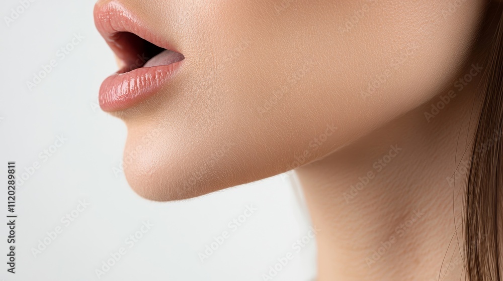 Obraz premium A woman's face with a large lip