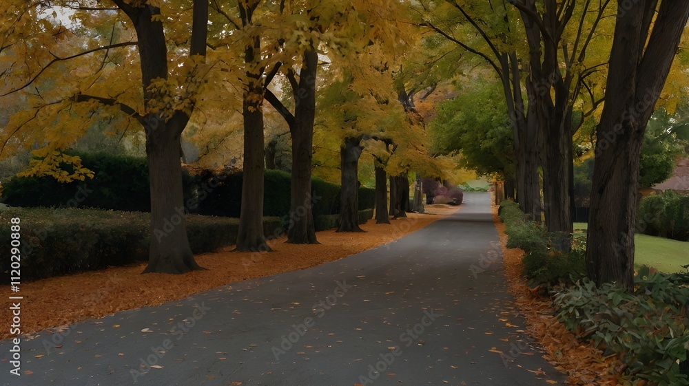 Naklejka premium path in autumn