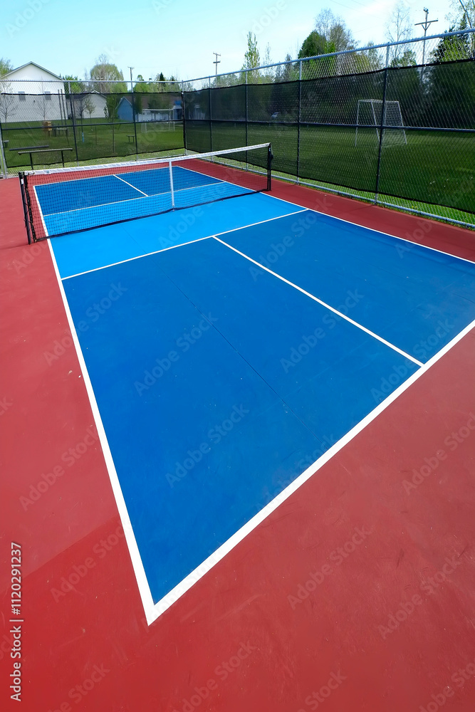Fototapeta premium Empty Pickleball sports court in Venice, FL. Created 11.28.24