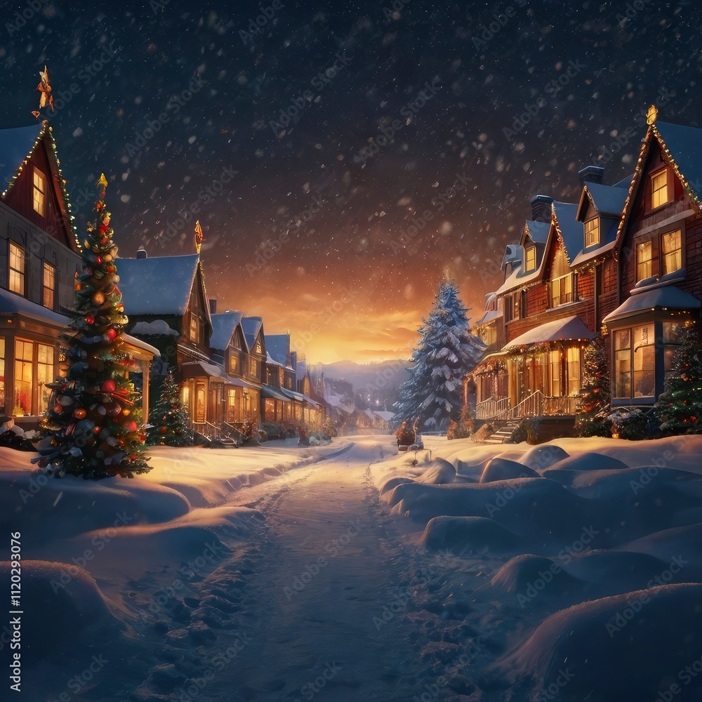 Fototapeta premium Christmas house in the mountains