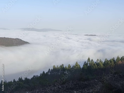 Brumas sobre a Pontenova, Galicia photo