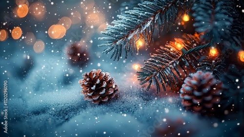 Wallpaper Mural A pine cone sitting on top of a snow covered ground Torontodigital.ca