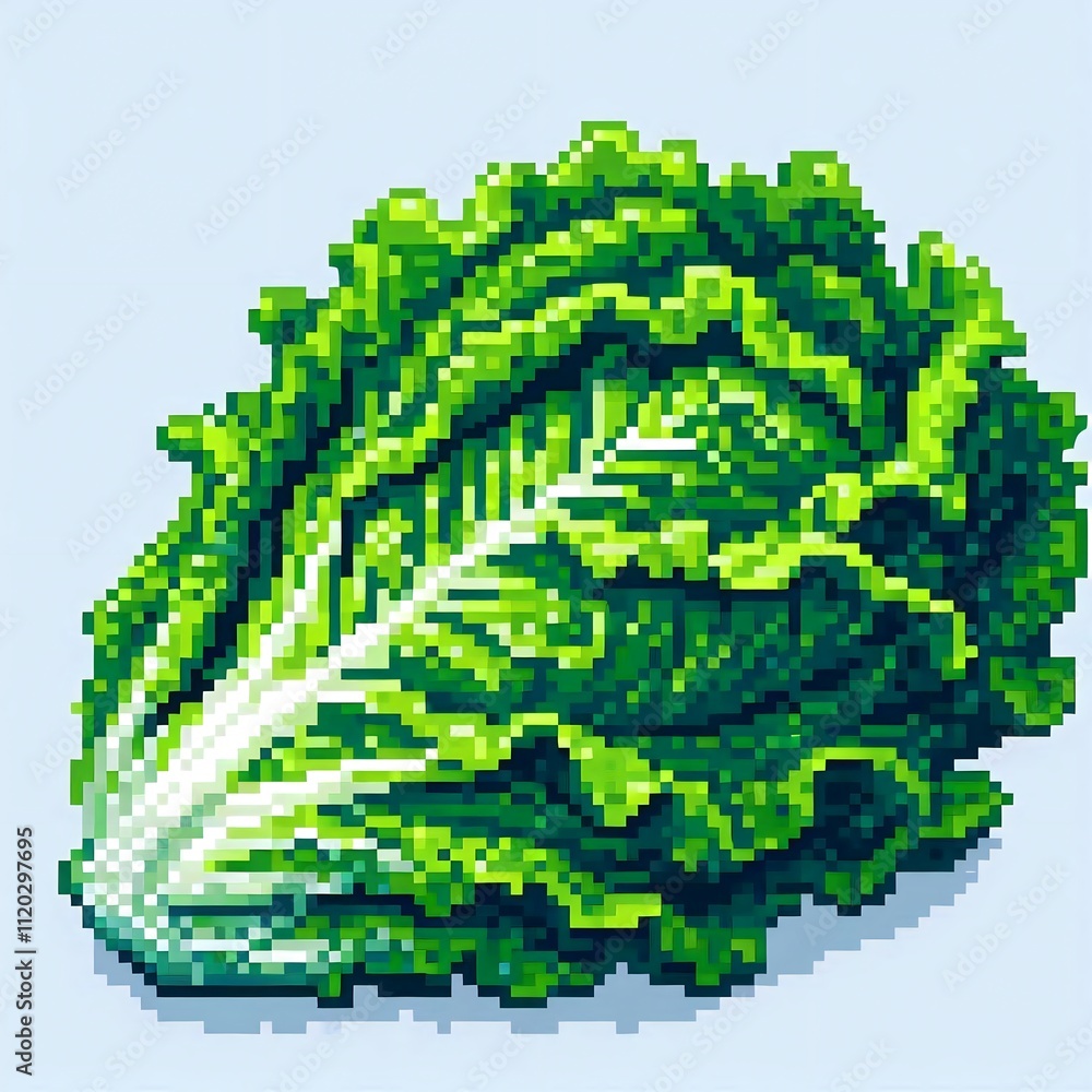 Fototapeta premium cabbage vegetables, pixel art