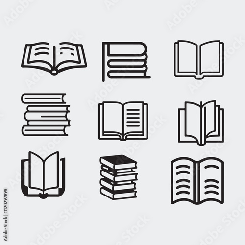 Editable Book Vector Illustrations Pack