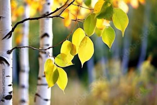 white bircha slender tree with smooth white bark that peels in t photo