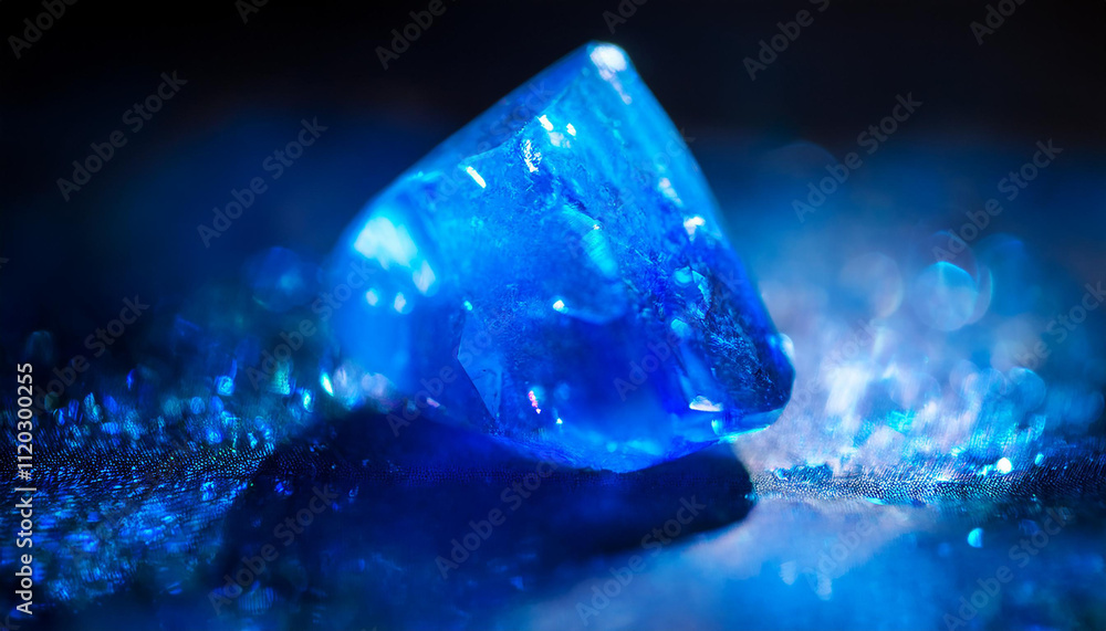 Fototapeta premium Gemstone sapphire. Blue crystal. Precious stone.