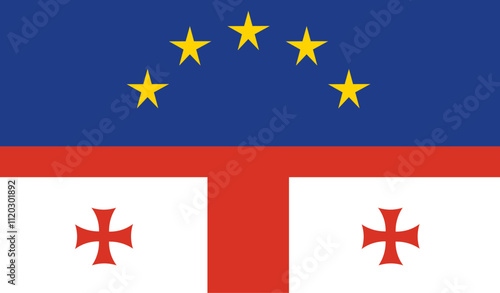 flag of integration of Georgia and the European Union