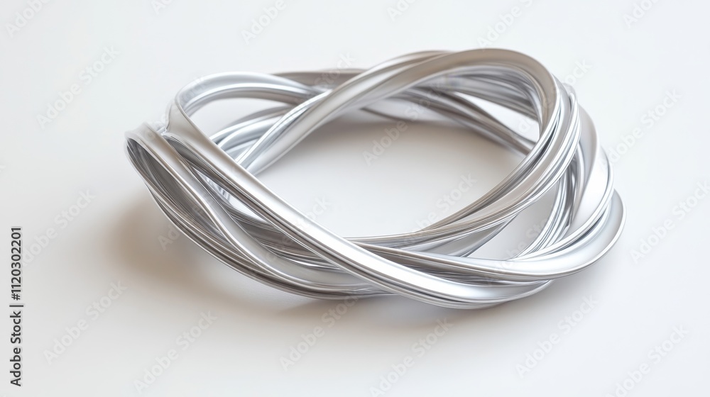 A silver wire is twisted into a spiral shape A silver wire is twisted into a spiral shape