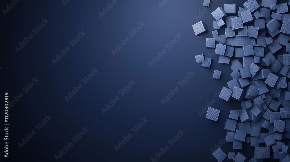 Dark Blue Background with Scattered Small Squares Creating a Modern Abstract Texture and Pattern Design Dark Blue Background with Scattered Small Squares Creating a Modern Abstract Texture and Pattern Design