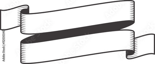 Classic ribbon banner design exuding timeless elegance, adding vintage charm to projects while waving gently, creating a dynamic and eye catching element