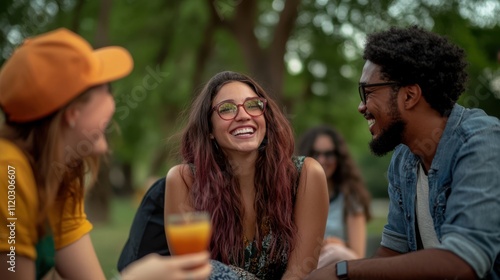 The Friends Enjoying Outdoors