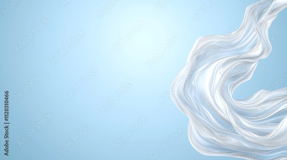 Ethereal Flowing Fabric on Soft Blue Background in Motion Capturing Lightness and Elegance for Design Projects Ethereal Flowing Fabric on Soft Blue Background in Motion Capturing Lightness and Elegance for Design Projects