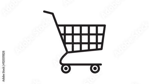 Trolley vector icon, shopping cart vector icon