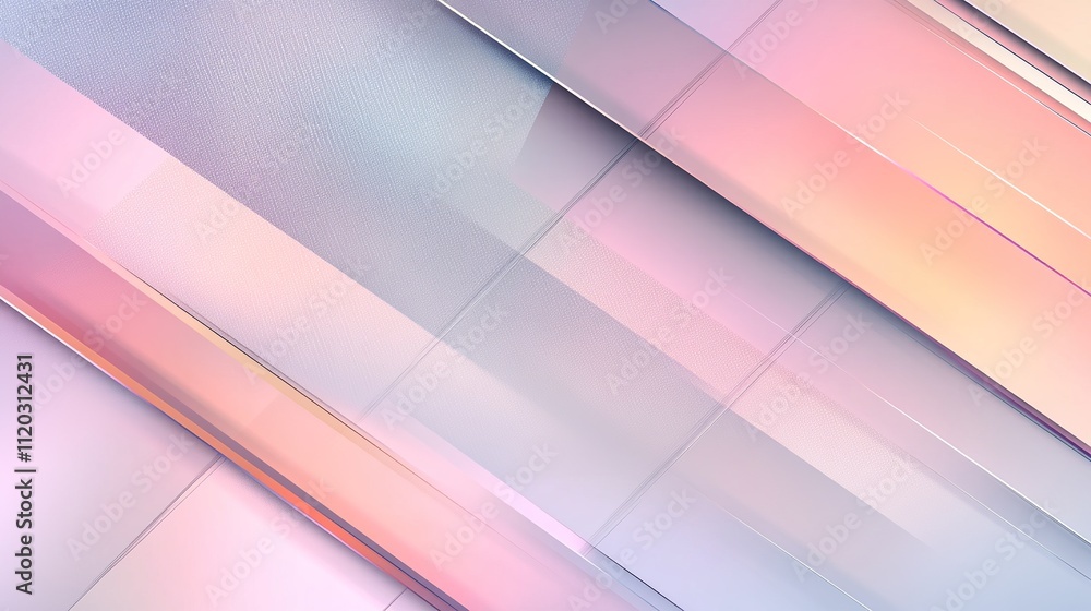 Fototapeta premium Abstract pastel diagonal lines and shapes background.