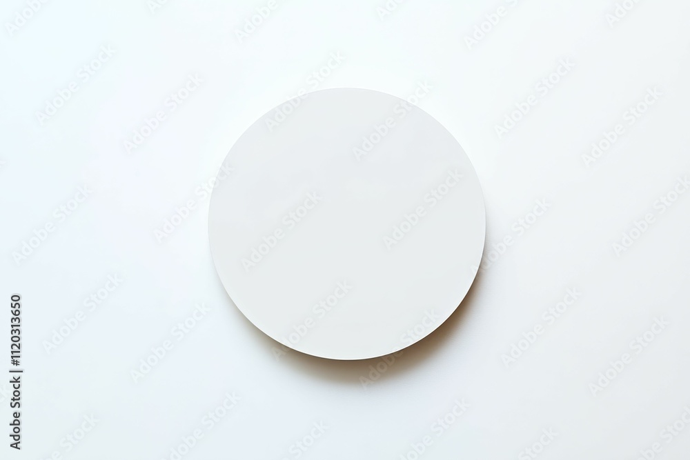 White circle on white background; simple, minimal. White circle on white background; simple, minimal.