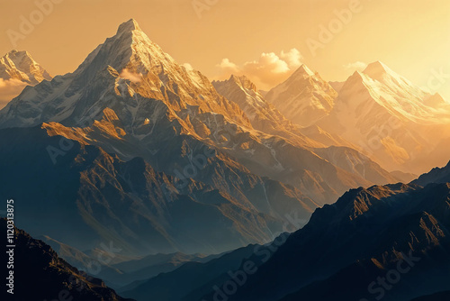 Mountain background, wallpaper design photo