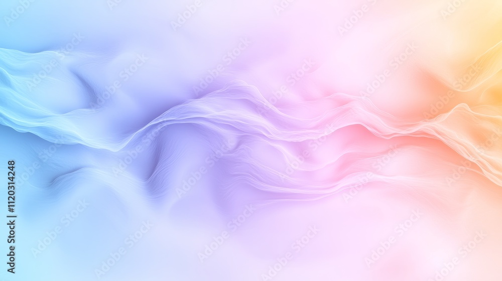 Fototapeta premium Soft Colorful Abstract Background with Flowing Waves in Blue, Pink and Orange Hues for Modern Design and Art Projects