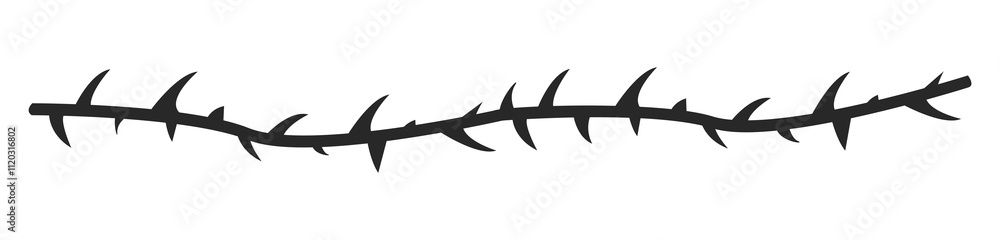 Thorn stem vine plant with spikes simple border y2k creepy branch. Barbed wire tattoo. Boundary frame. Thorn stem vine plant with spikes simple border y2k creepy branch. Barbed wire tattoo. Boundary frame.