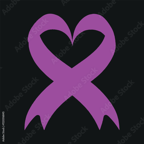 Purple ribbon epilepsy awareness month in november vector illustration