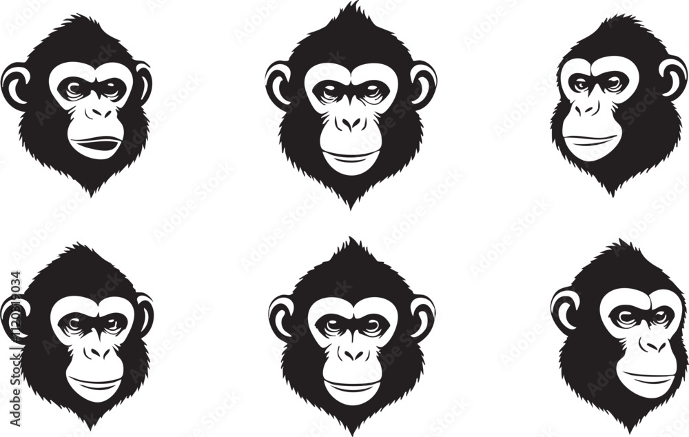 Jungle-Inspired Monkey Head Graphics for Logo Design
Jungle-Inspired Monkey Head Graphics for Logo Design
