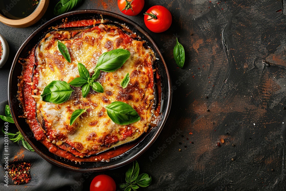 A plate of food with a lot of cheese and basil on top A plate of food with a lot of cheese and basil on top