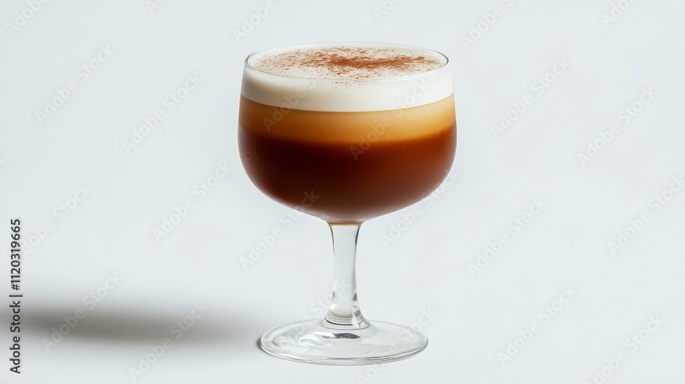 A refreshing espresso tonic drink, pictured against a white background. A refreshing espresso tonic drink, pictured against a white background.